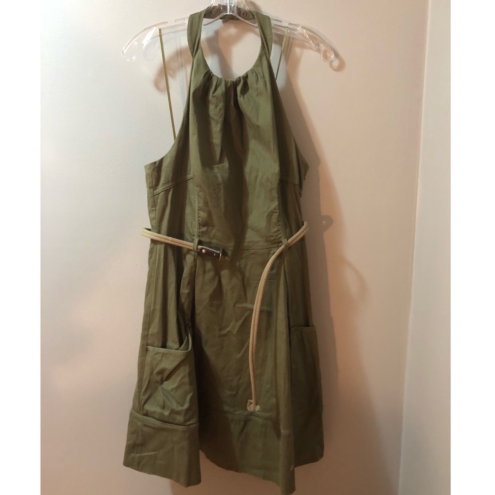 Jessica Simpson Olive Green Halter Dress
